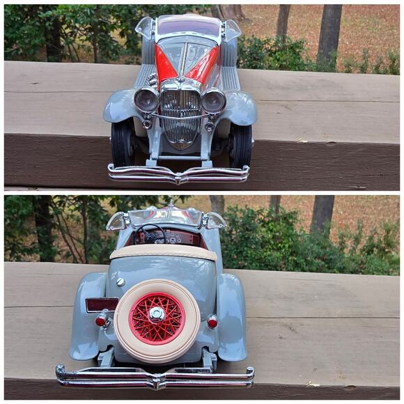 Model Car 1935 Duesenberg SSJ Danbury Mint Collectible Red Gray Roadster - Picture 3 of 8